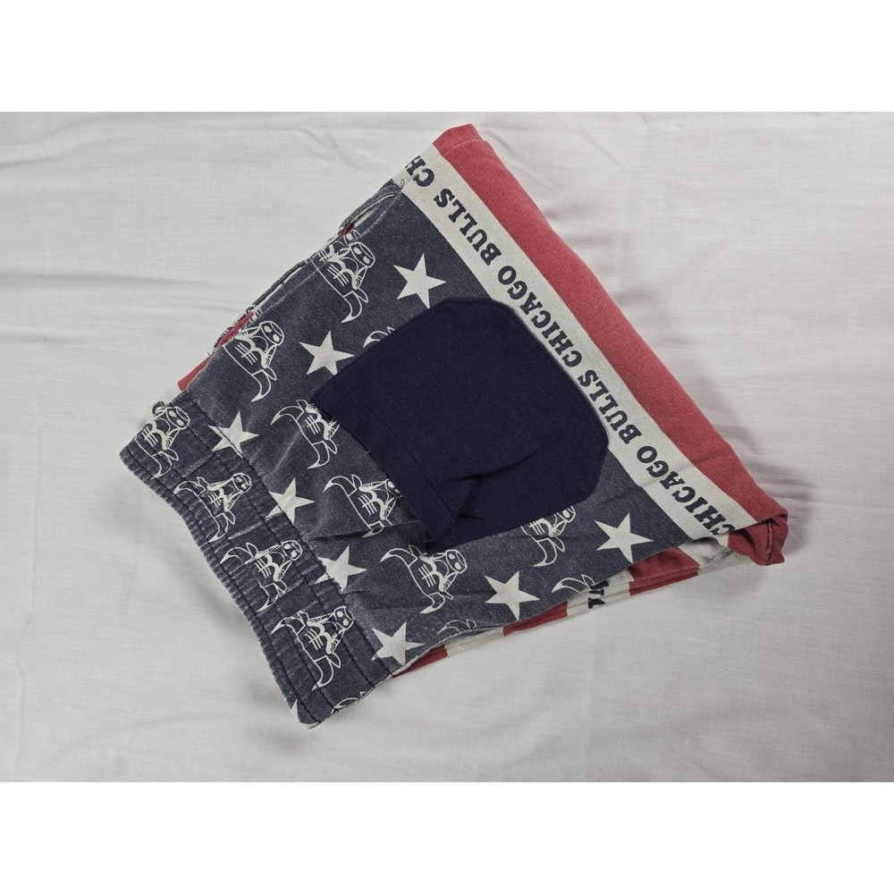 Chicago Bulls Shorts Mens Large NBA Basketball Stars Stripes USA Flag Red White